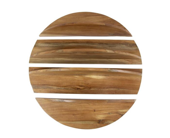 Wandschap set/4 rond - Massief margosa naturel