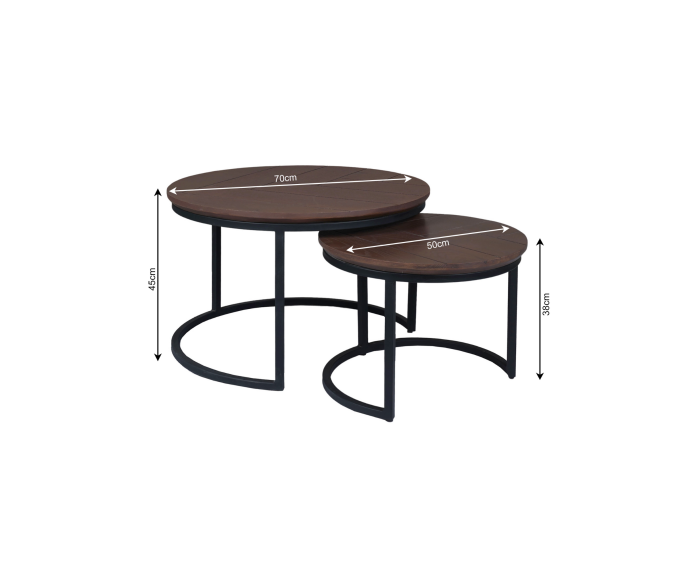 Salontafel Otik Walnut Oak | 70 cm | set van 2