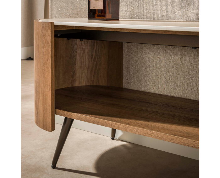 TV-meubel Arcus 180 cm - Keramiek travertin