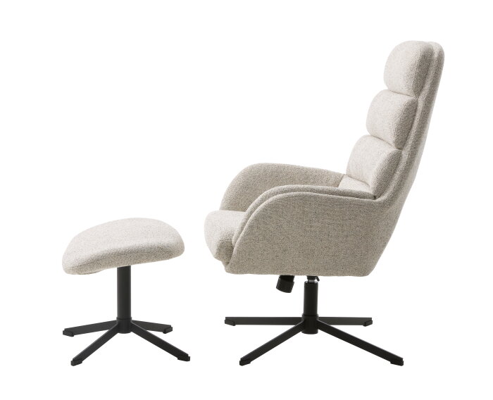 SIFTON RECLINER & FOOTSTOOL OFFWHITE MELANGE