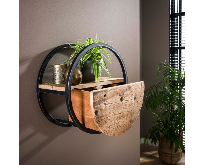 Wandschap Met Lade 50 cm - Robuust hardhout