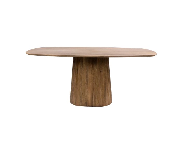 Eettafel Wave Deens ovaal kolompoot mangohout 180x90 cm - Zandkleur