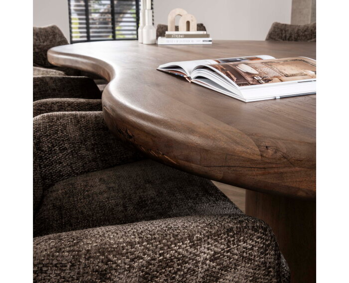 Eettafel Sculpture acacia organisch 244x165 cm - Drift browm