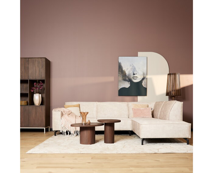 MySofa Hoekbank Floris | 2,5 zits + Divan Rechts | Beige |  Velvet
