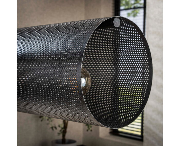Hanglamp 7L koker XL mesh - Artic zwart