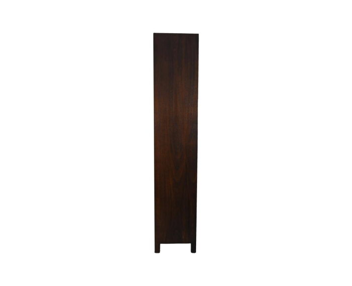 Wandkast met vakken - 100x42x215 - Zwart - Teak veneer