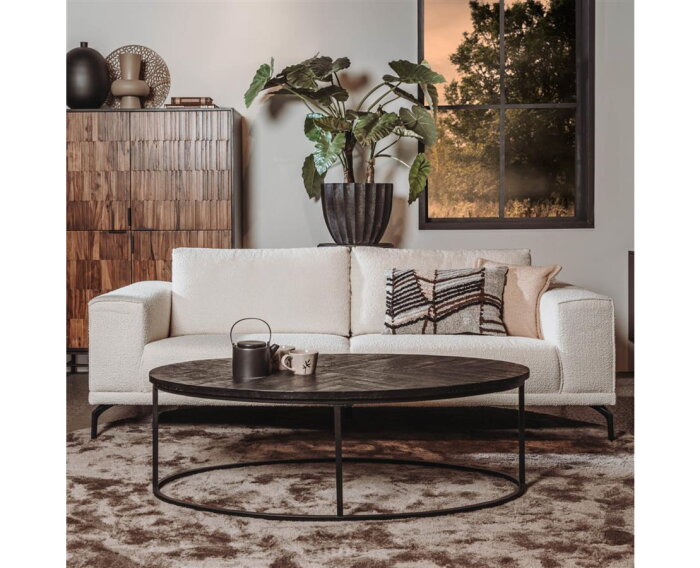 Salontafel Viola ovaal 135 cm - zwart | Tower Living