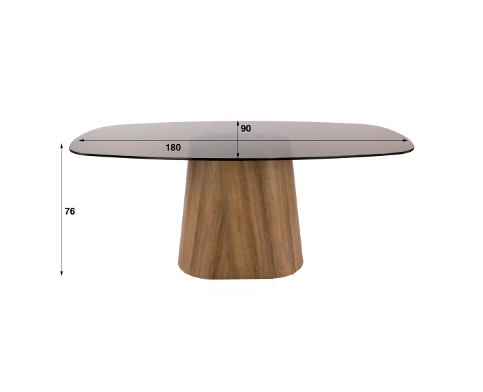 Eettafel Tinto Centro 180 - Brons glas