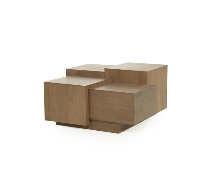 Salontafel Quinten vierkant 80x80cm - bruin | Eleonora