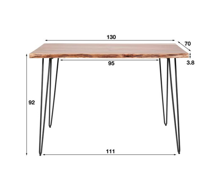 Bartafel edge 130 - Massief acacia naturel