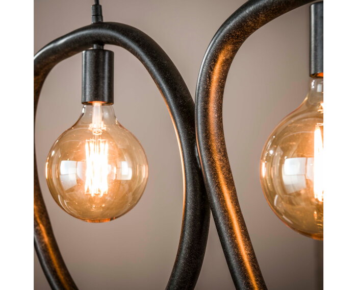 Hanglamp 4L organic steel - Artic zwart