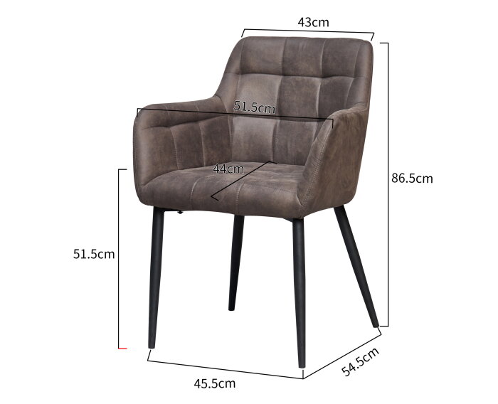 Eetkamerstoel Bronco | Antraciet | Livingfurn
