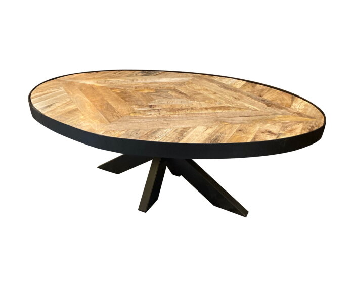 Ovale salontafel 120x80 cm met metalen rand | Gratis levering