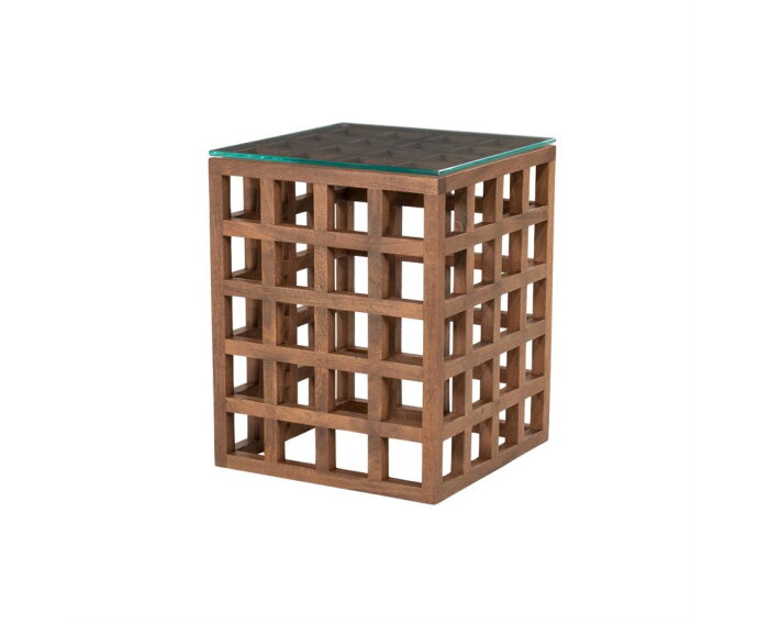 Bijzettafel Heras 40x40cm - bruin | Eleonora