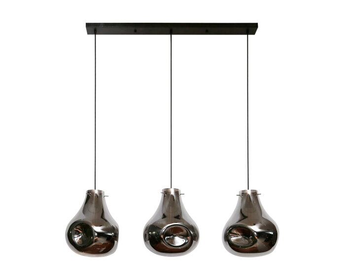 Hanglamp Dent glass 3 lampen - Artic zwart