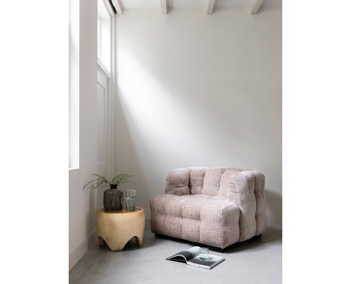 MUST Living Fauteuil Mars - Glamour sand - 75x102x95 cm