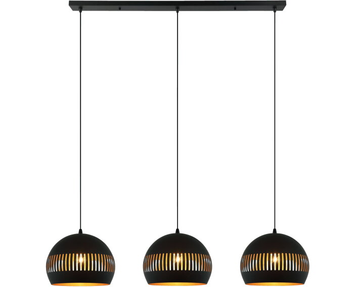 Hanglamp, 3-lichts, H340 zwart