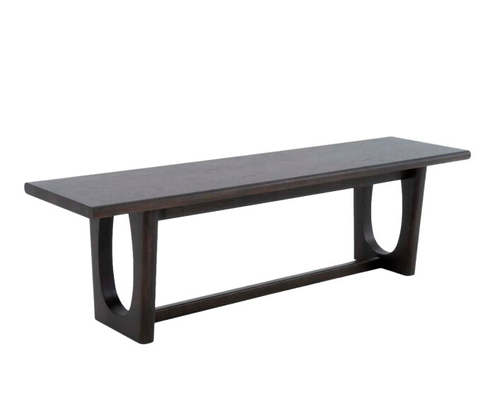 Eetkamerbank Flow eiken 155x40x45 cm - Espresso bruin - Japandi