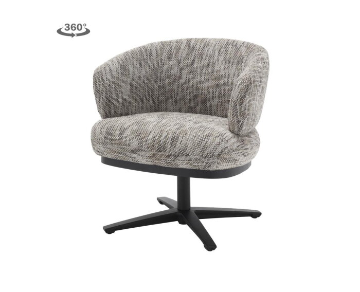 Eetkamerstoel Perca draaibaar Chenille - TED 8 white-grey