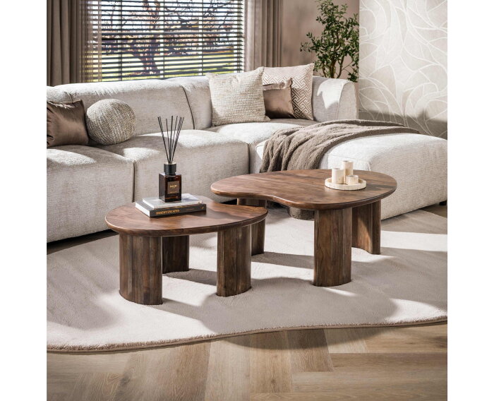 Salontafel Mova set/2 - Massief acacia bruin