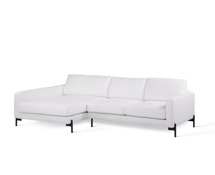 By-OLAF Hoekbank Fellow links – 3-zits met chaise longue  – Stof Grace 01 Natural - 264x161 cm