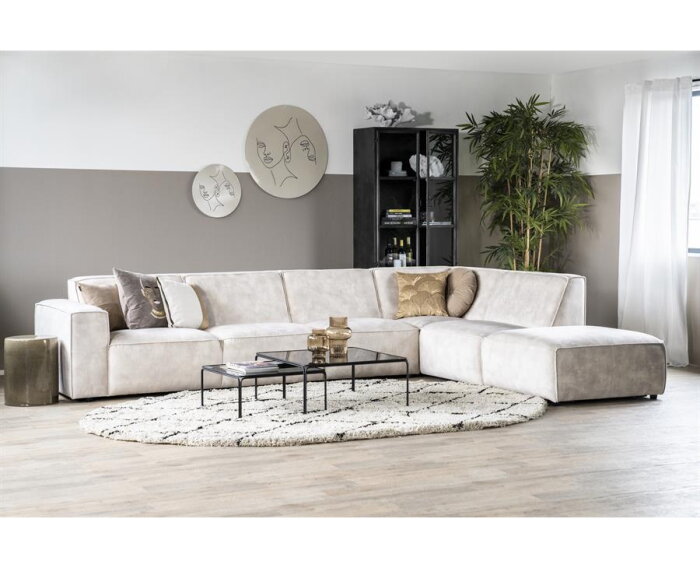 SEVN Amarillo modulaire hoekbank - Leaf steel - 365&times;175&times;82 cm - Stel jouw ideale hoekbank samen