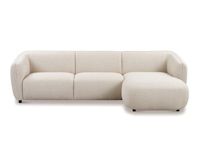 Hoekbank Valerie Bouclé met Chaise Longue Rechts 279x150 cm – Beige - Japandi