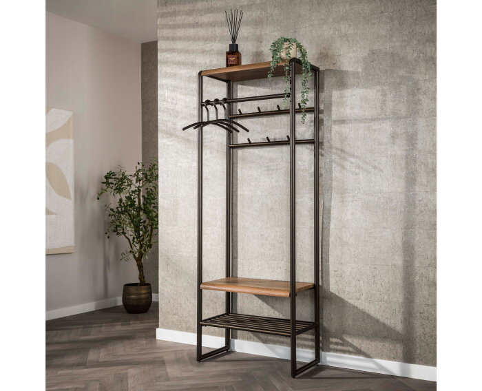 Garderobemeubel roede Luno - Drift Brown Powdercoated