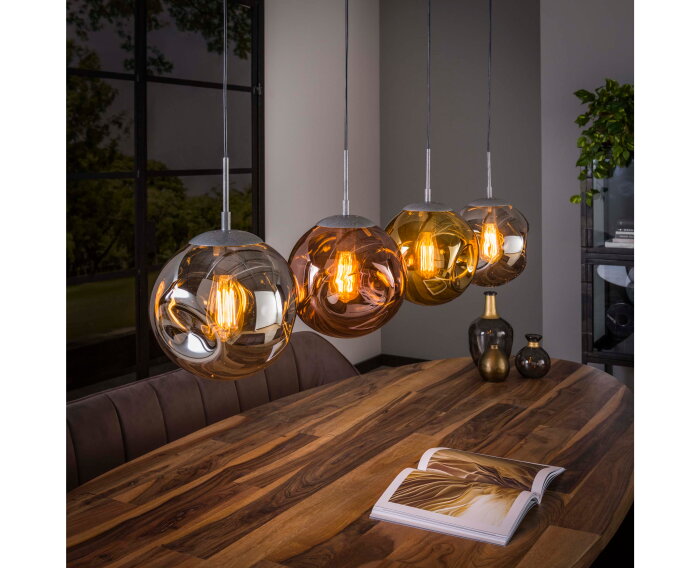 Hanglamp Stellar 4 lampen - Oud zilver