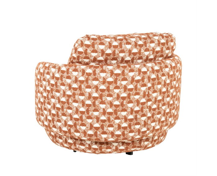 SEVN Lois fauteuil draaibaar - Rond en uitnodigend - Terracotta - 107x97x84 cm