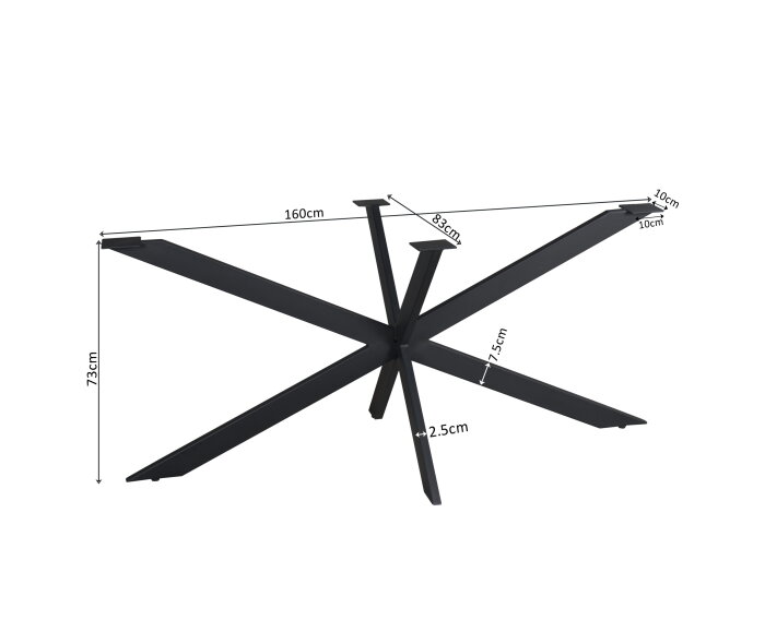 Matrixpoot Zwart Ovaal/Rechthoek 160 cm Koker 2,5x7,5 cm