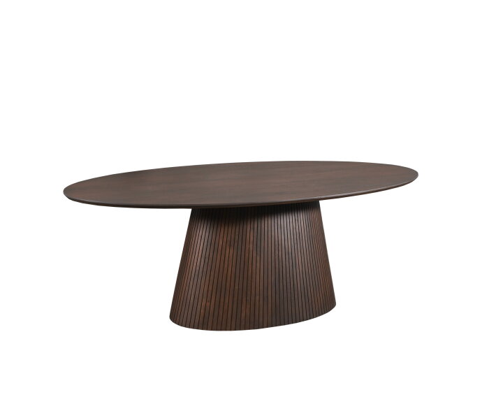 Ovale eettafel Solana Bruin Mangohout 210 cm