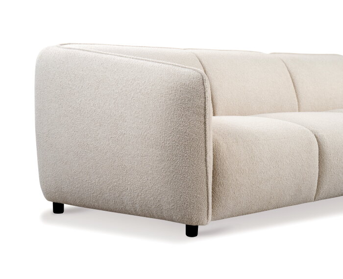 Hoekbank Valerie Bouclé met Chaise Longue Rechts 279x150 cm – Beige - Japandi