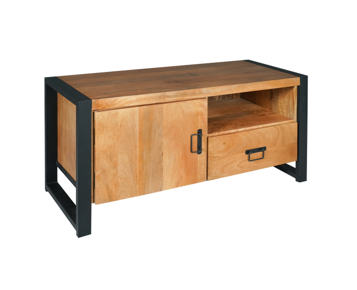 Tv-meubel Britt 110cm mango metaal - Naturel | Meubelplaats