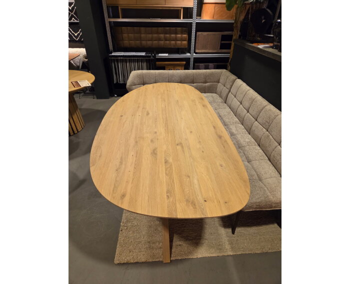 Eettafel Vienna organisch eikenhout - houten spinpoot - 160x100 cm