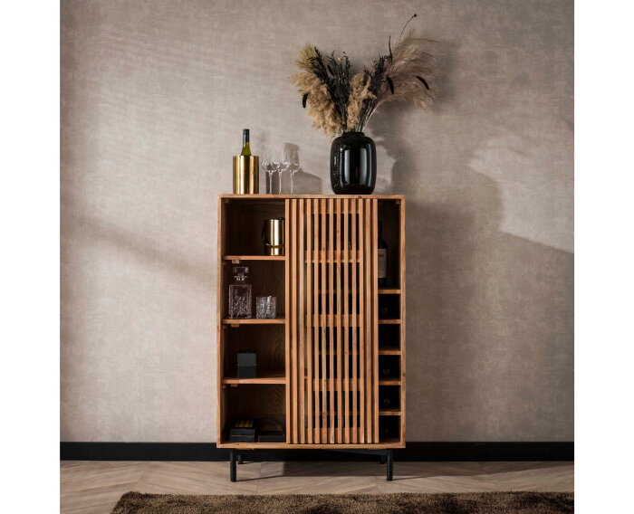 Wijnkast Rio Acacia 80 cm - Naturel | Meubelplaats