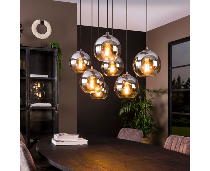 Hanglamp Bubble Shaded - smoke glas | 7 Lampen