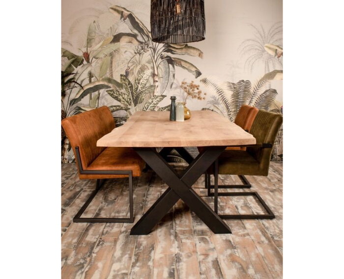 Tafelpoten - X-model - 75x12x72 - Gepoedercoat zwart - Metaal - Set van 2