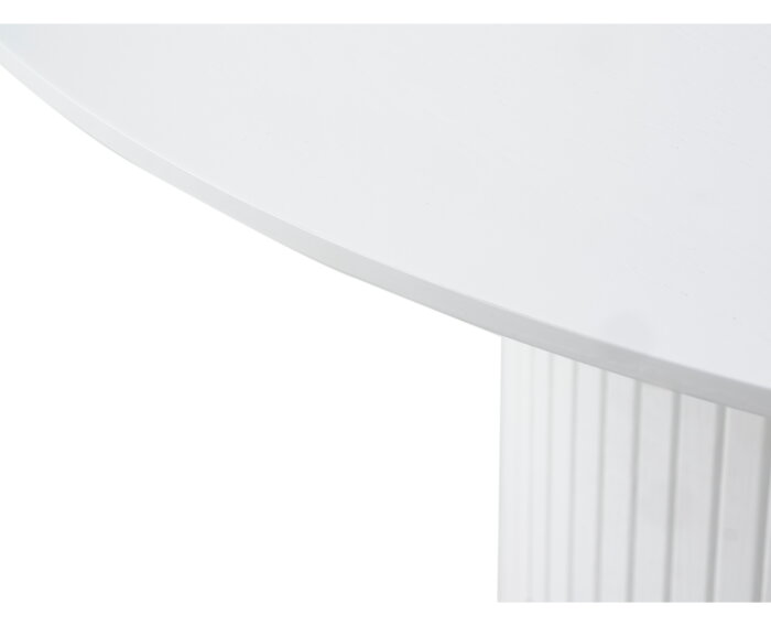 ettafel Nola rond eikenhout uitschuifbaar &Oslash;120-167 cm - wit