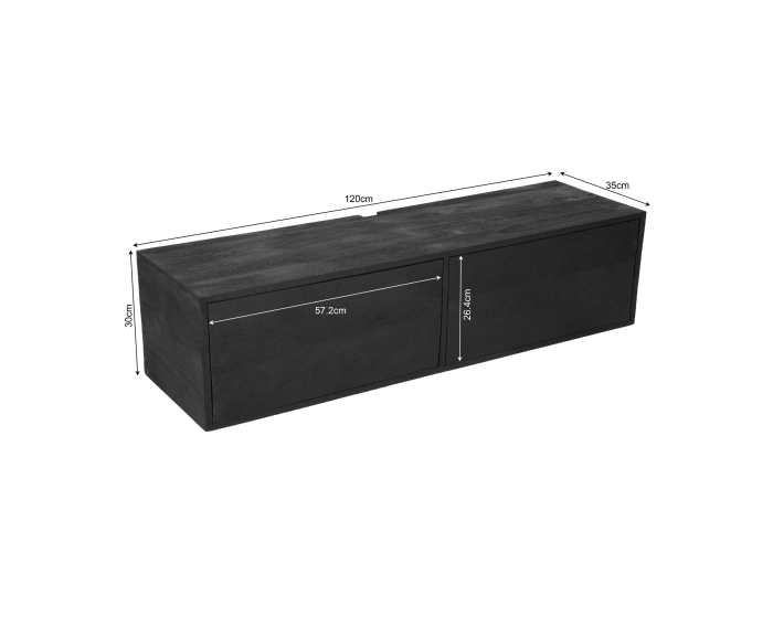 Zwevend tv meubel Vision Zwart | 120 cm