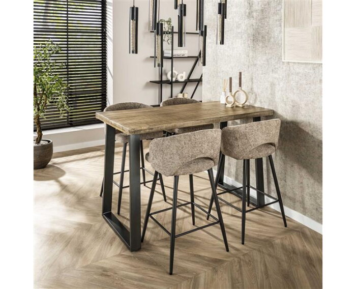 Barstoel boucle salon. VPE2 - Tissee cargo zandkleur