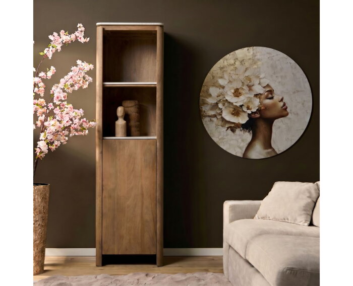 Boekenkast Dallas Naturel Mangohout 55 cm