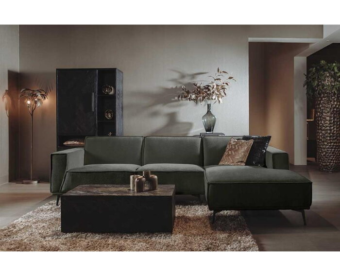 Leeds 2 5-AL + Chaise R - City 355 Bottle Green