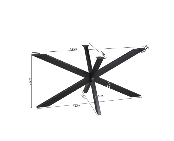 Matrixpoot Zwart Ovaal/Rechthoek 140 cm Koker 4x8 cm