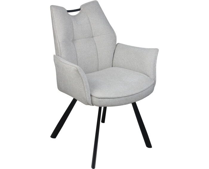 Eetkamerstoel Felien met armleuning Chenille - Beige