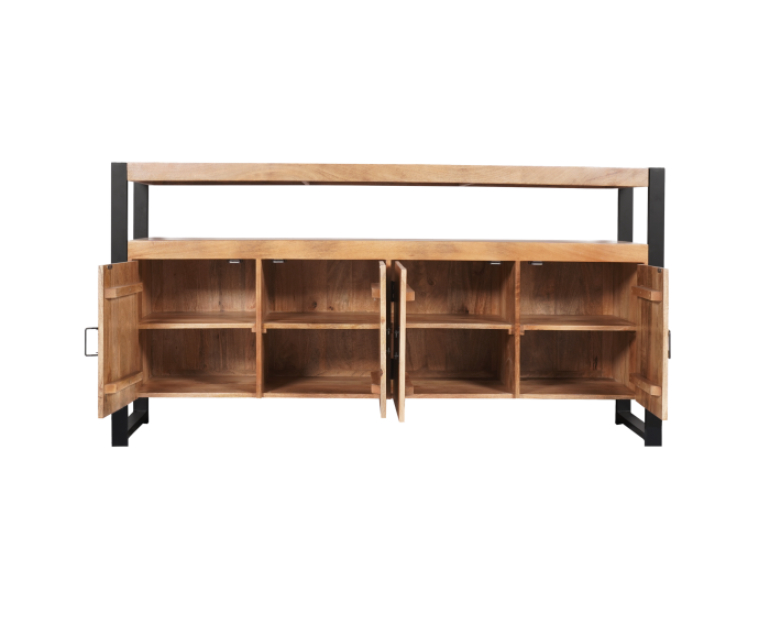 Dressoir Boaz 175 cm mango metaal - Naturel