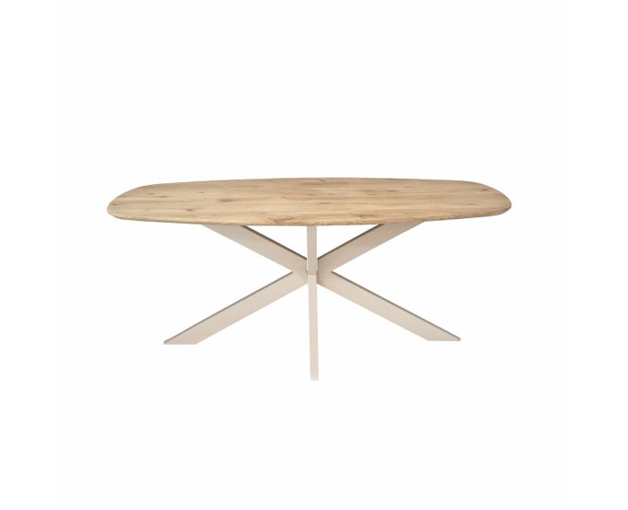 Eiken eettafel Ferris | Deens Ovaal 180 cm | Naturel | Poot Sand