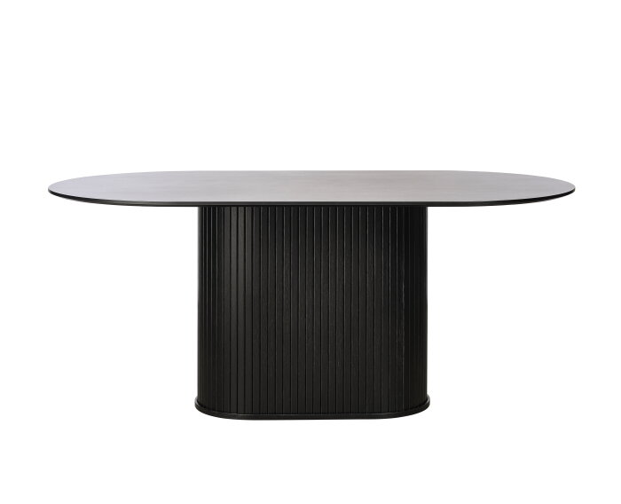 Eettafel Nola ovaal 180 cm eikenhout - zwart | Meubelplaats