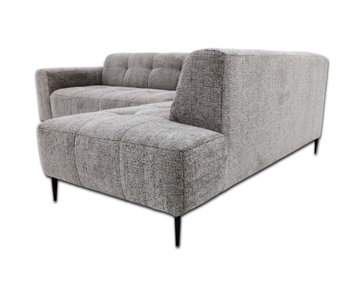 Hoekbank Viano rechts stof Bella 15 Donkergrijs gem&ecirc;leerd - 255x200x84 cm - modern