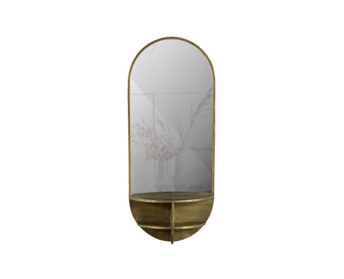 Look A Like Spiegel Met Planchet Antique Brass - BePureHome
